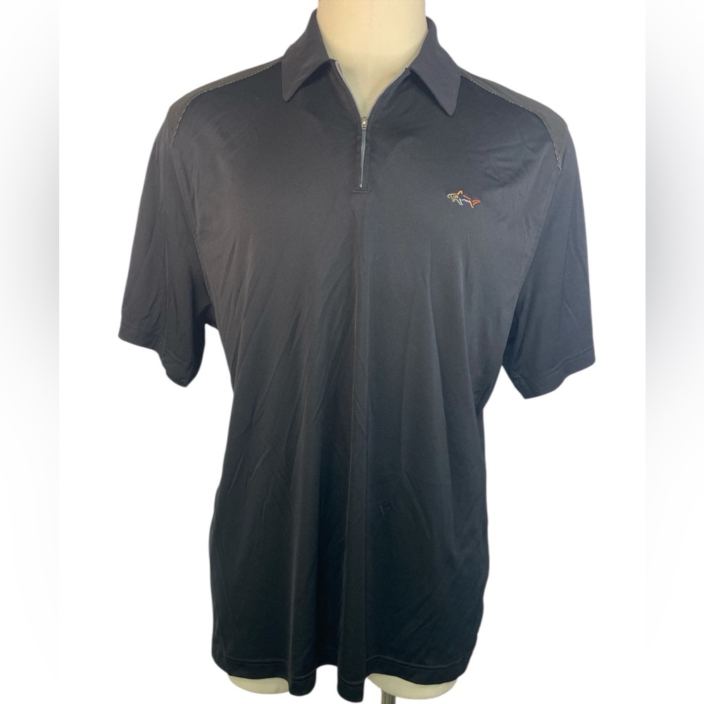Greg Norman Black Short Sleeve Quarter Zip Polo Shirt Men’s XXL